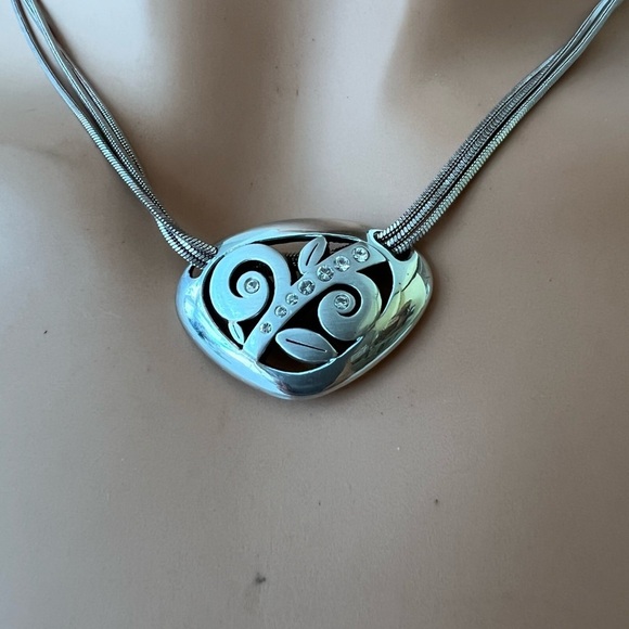 Brighton Eve Delight Short Leaf Necklace silver plated excellent. Condition … - Picture 3 of 6